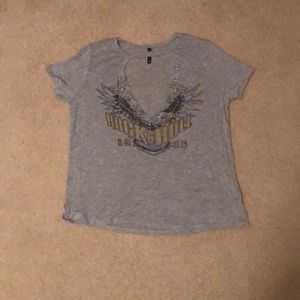 Front V cut light weight shirt.